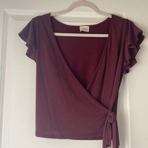 Womens Crossover Maroon top